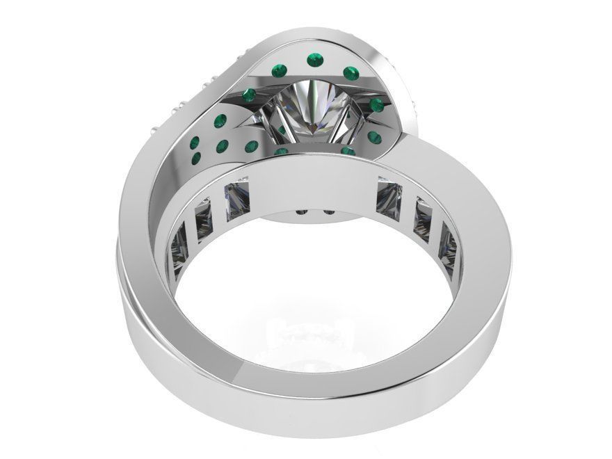 Green and white Diamond ring 2719 3D print model 3D print model_3