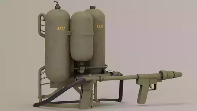 M2 Flamethrower Low-poly 3D model