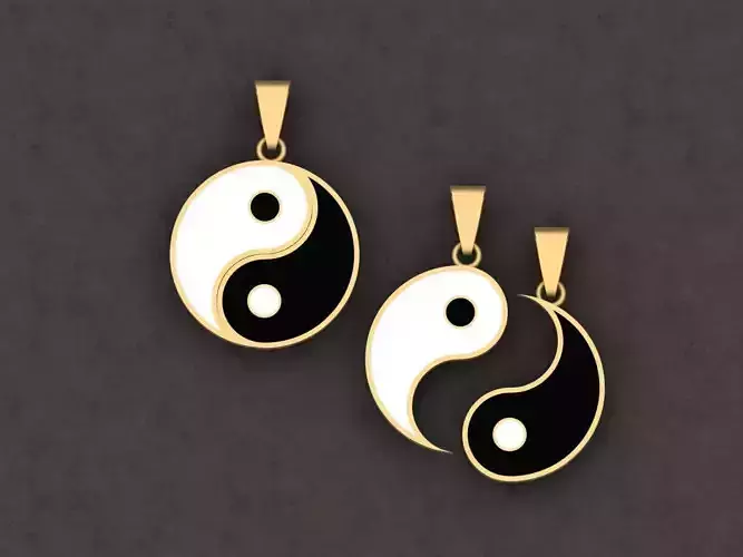 Yin Yang Free pendant 3D print model