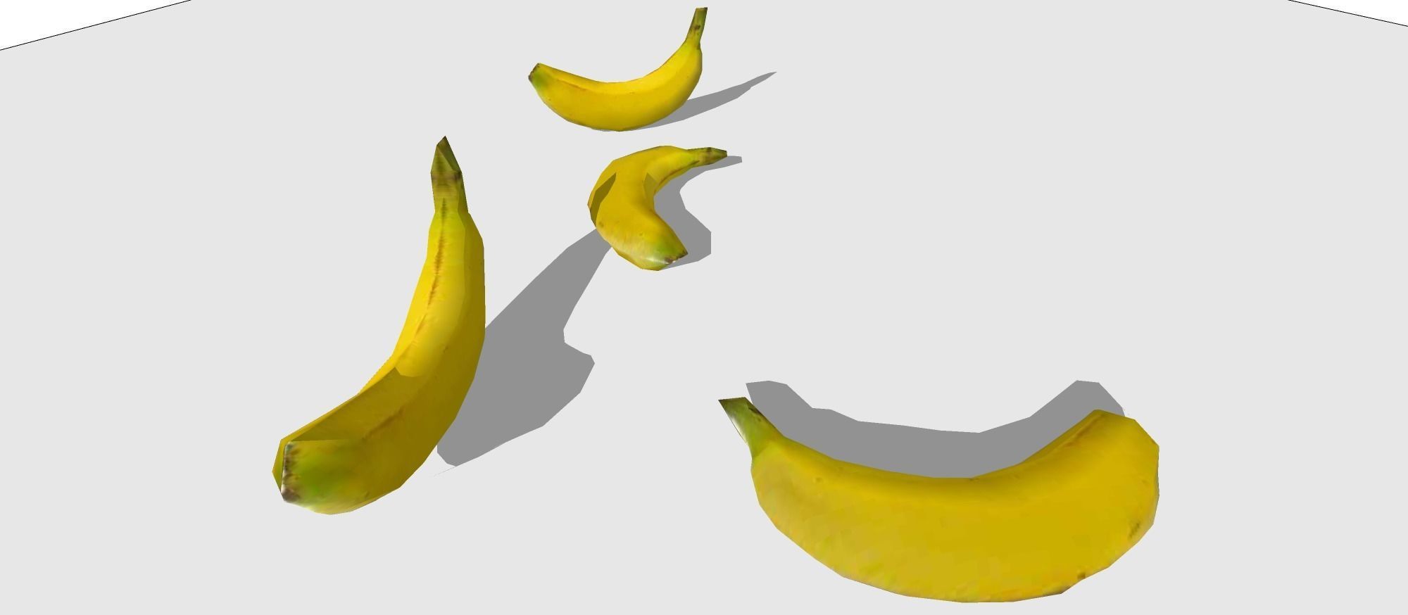 Banana model three bananas 3D model_22