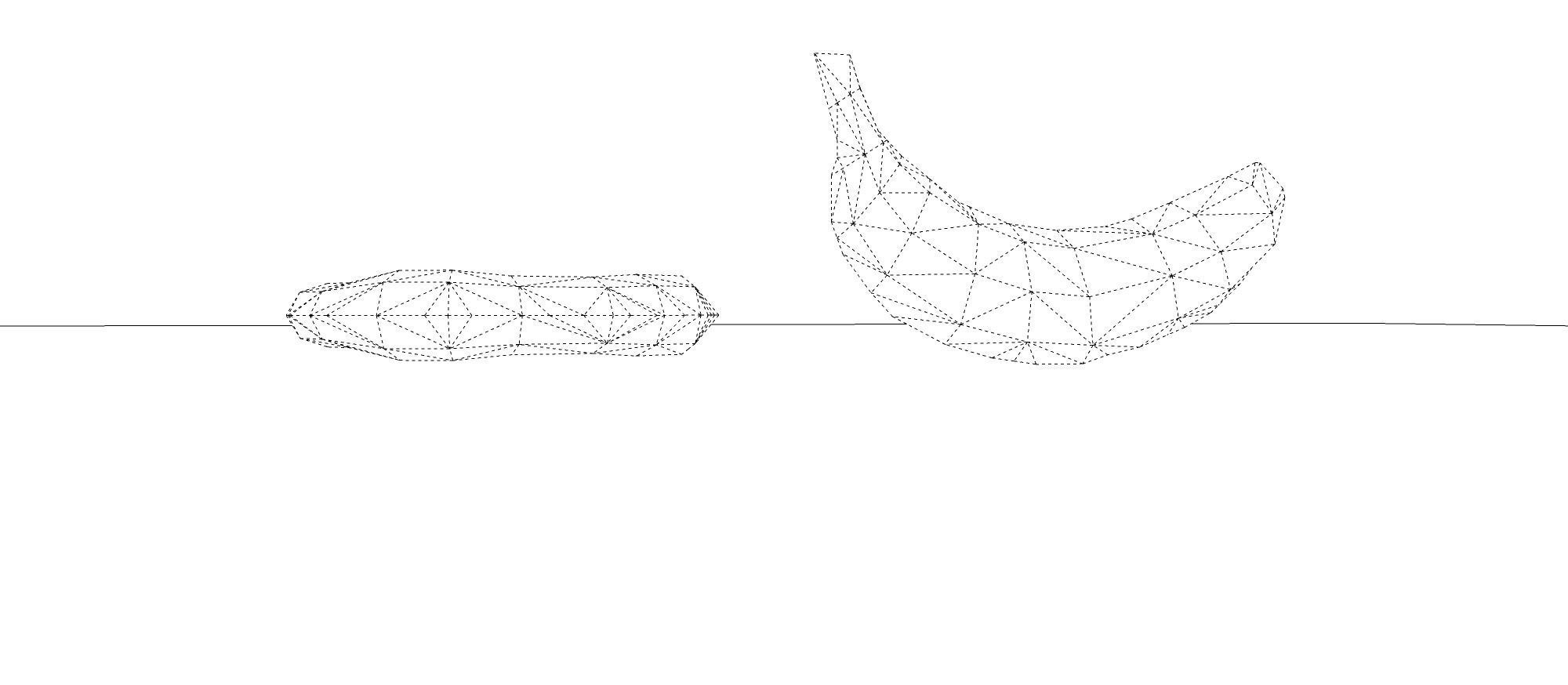 Banana model three bananas 3D model_10