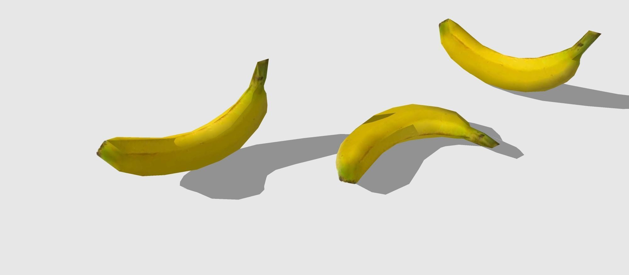 Banana model three bananas 3D model_17