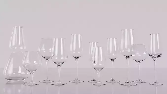 Glassware Set 3D Models