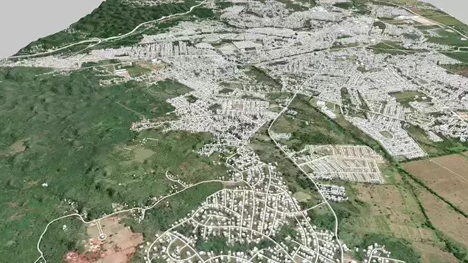 Cityscape Spanish Town Jamaica 3D model