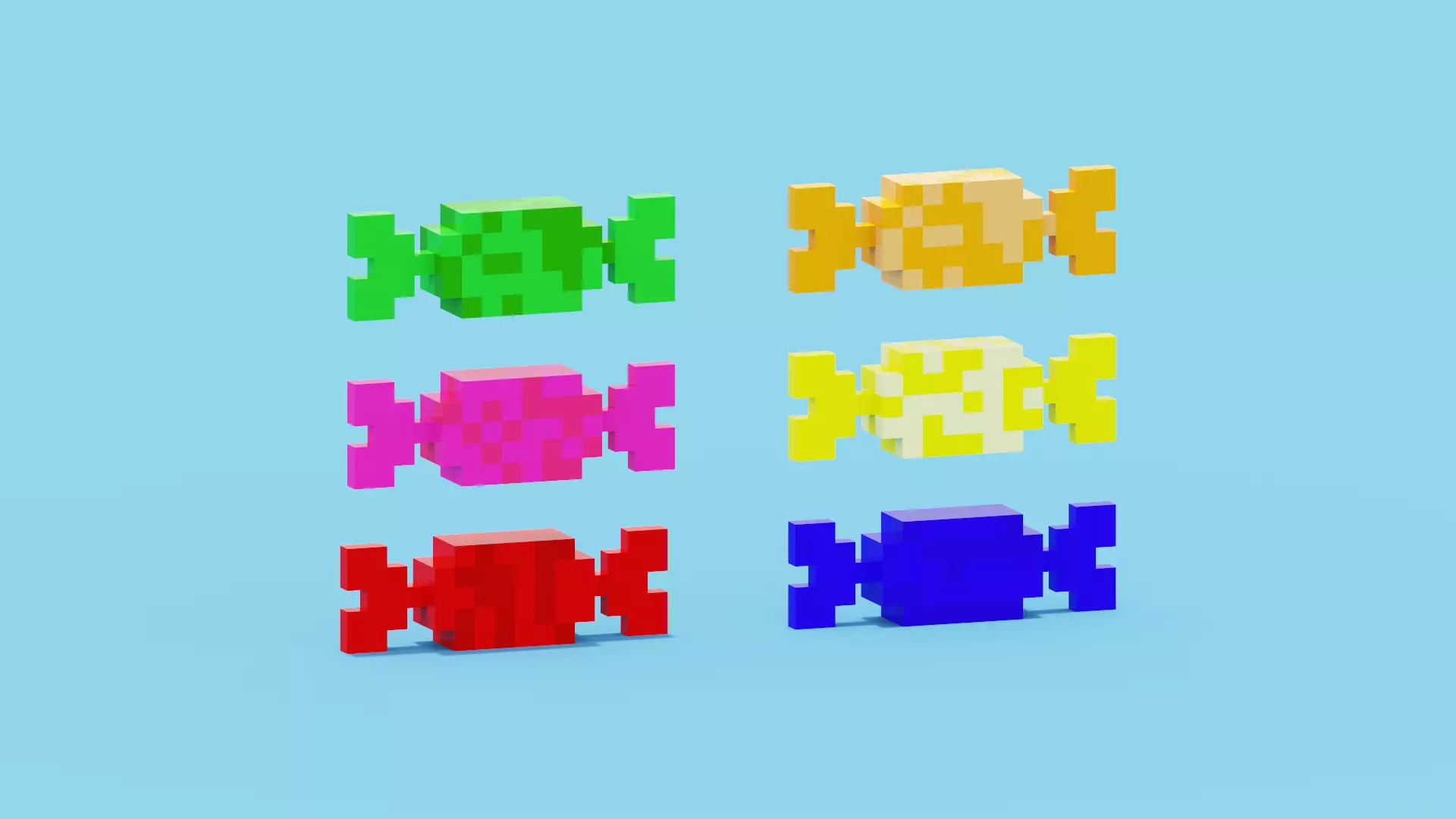 Candy Voxel Low-poly 3D model