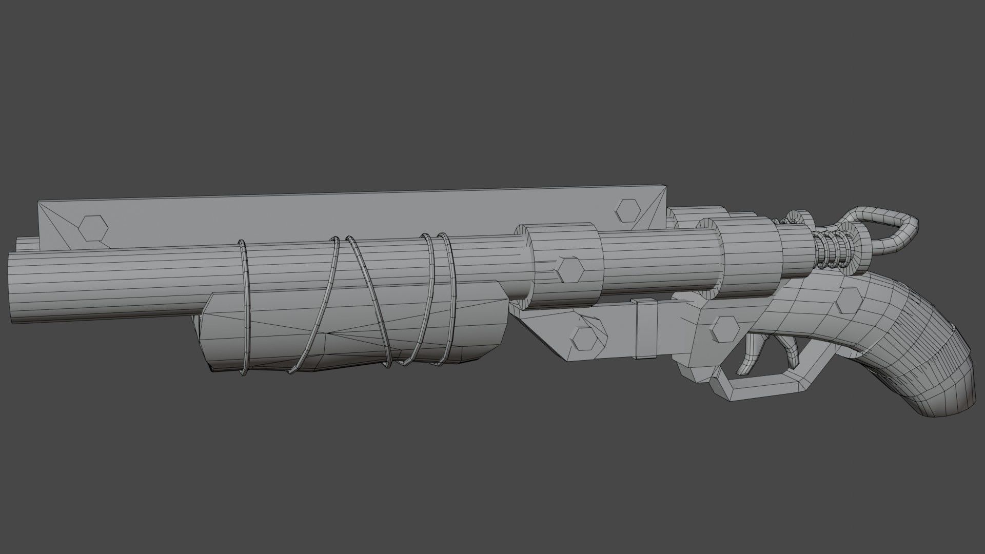 Double barrel shotgun for zombie games  Low-poly 3D model_7