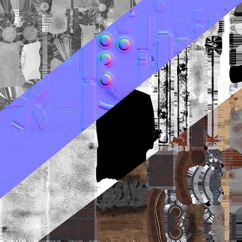 Double barrel shotgun for zombie games  Low-poly 3D model_10