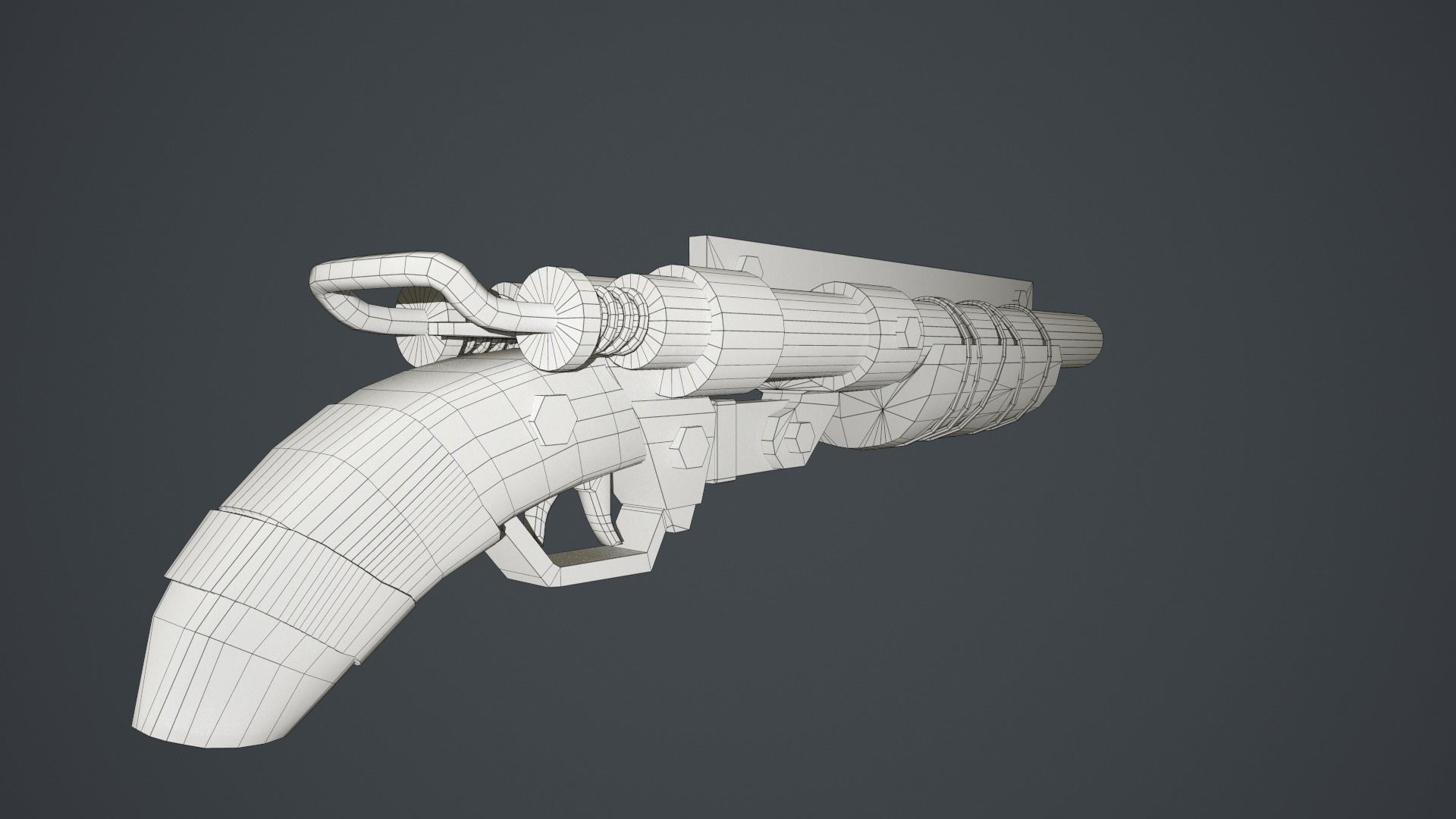 Double barrel shotgun for zombie games  Low-poly 3D model_9