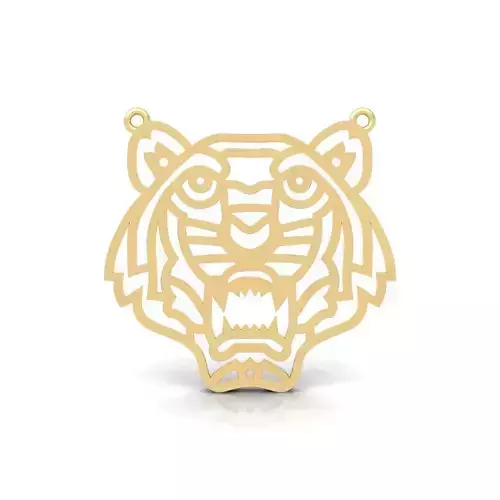 Tiger Face 3d pendent 3d Model and Render 
