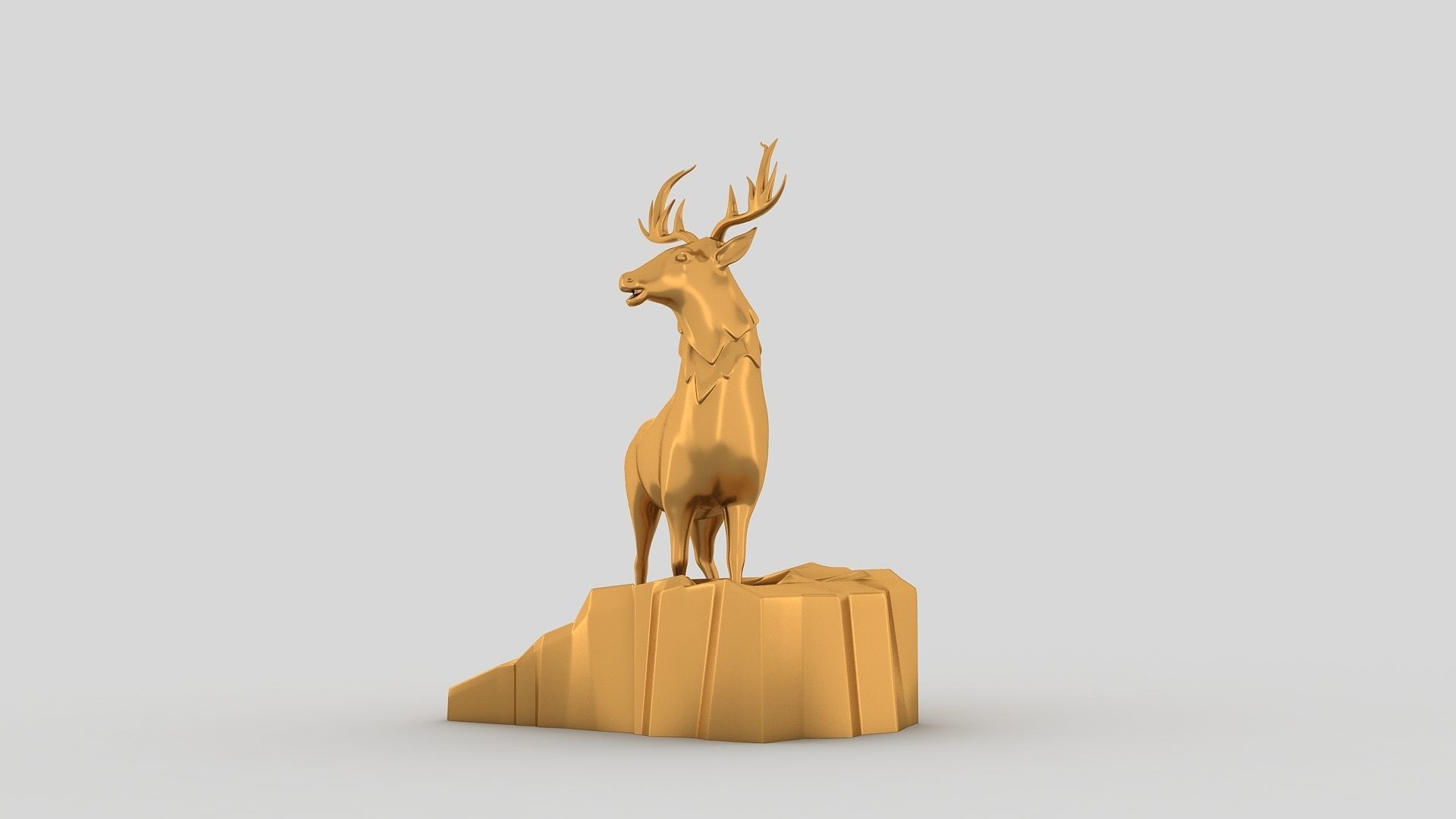 Reindeer gold deer 3D print model_3
