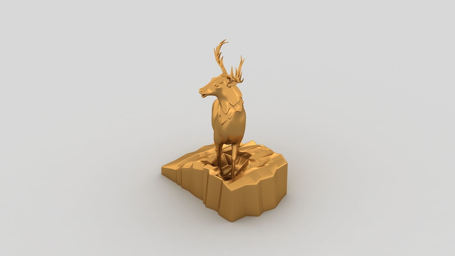 Reindeer gold deer 3D print model_7