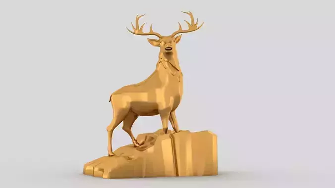 Reindeer gold deer 3D print model