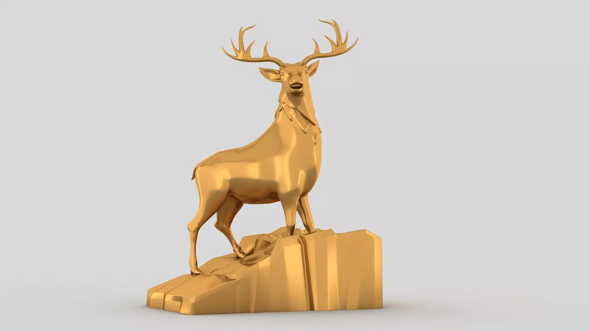 Reindeer gold deer 3D print model_0