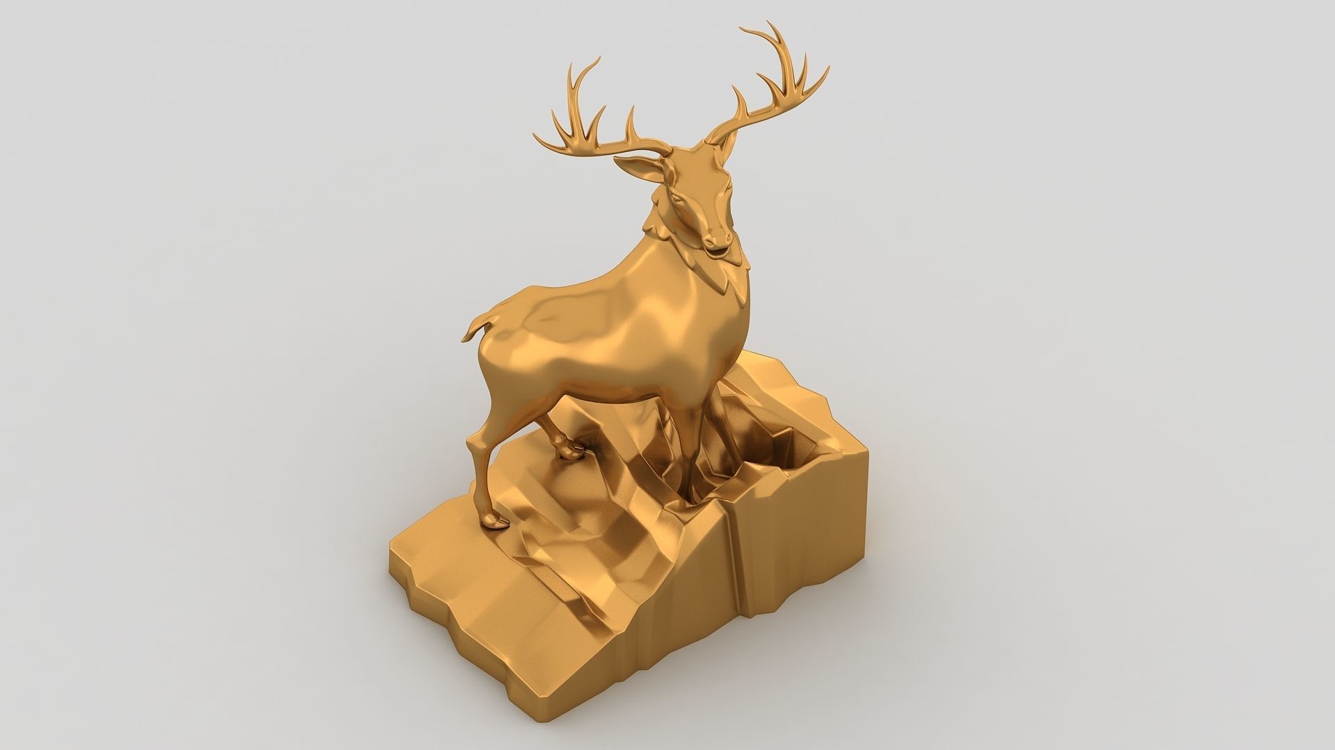 Reindeer gold deer 3D print model_6