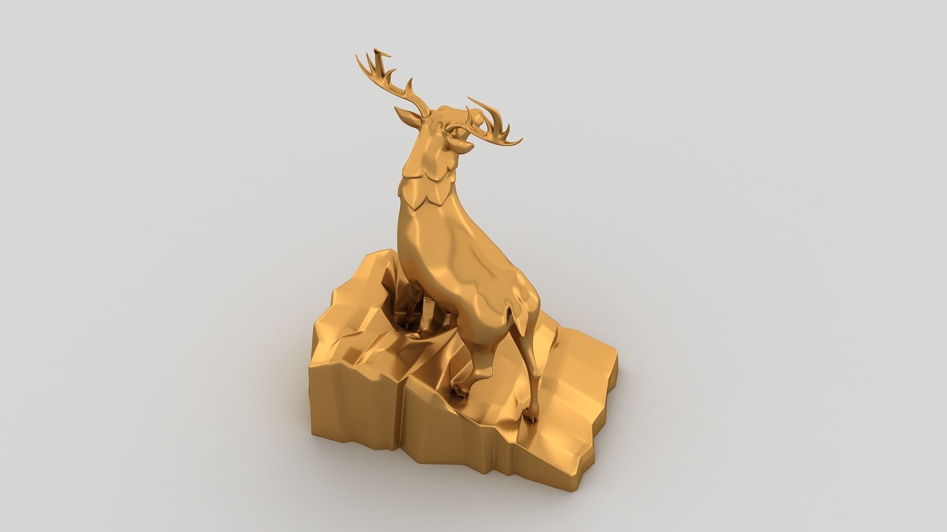 Reindeer gold deer 3D print model_10
