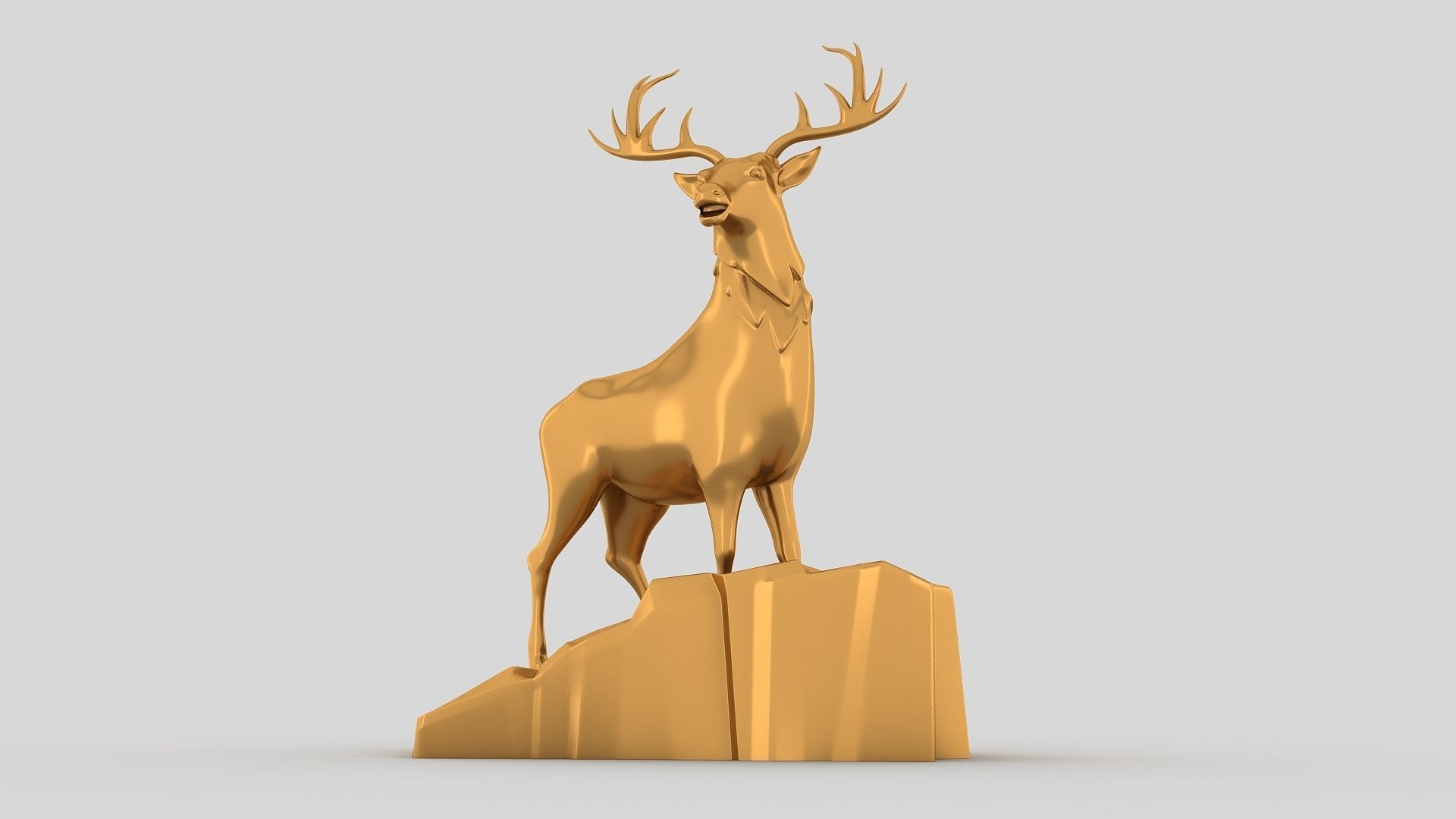 Reindeer gold deer 3D print model_2