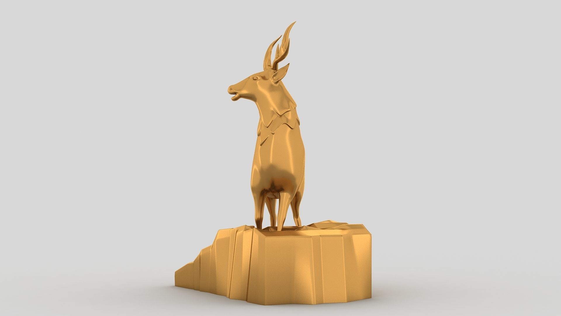Reindeer gold deer 3D print model_8
