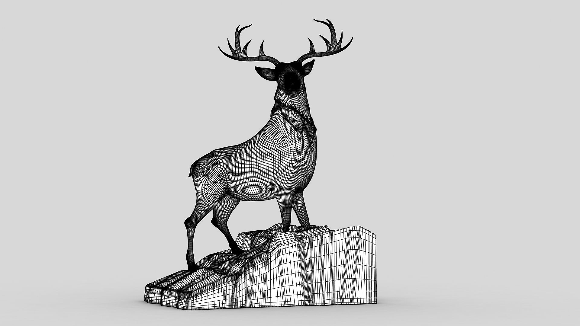 Reindeer gold deer 3D print model_11