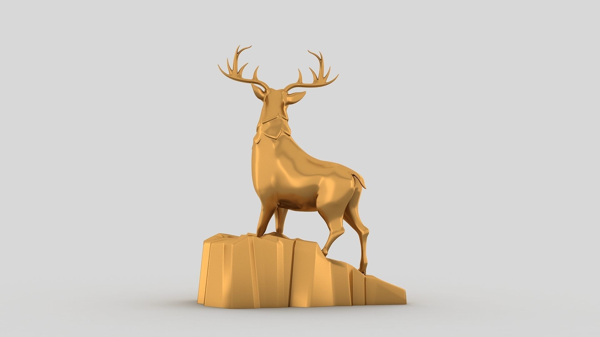 Reindeer gold deer 3D print model_4