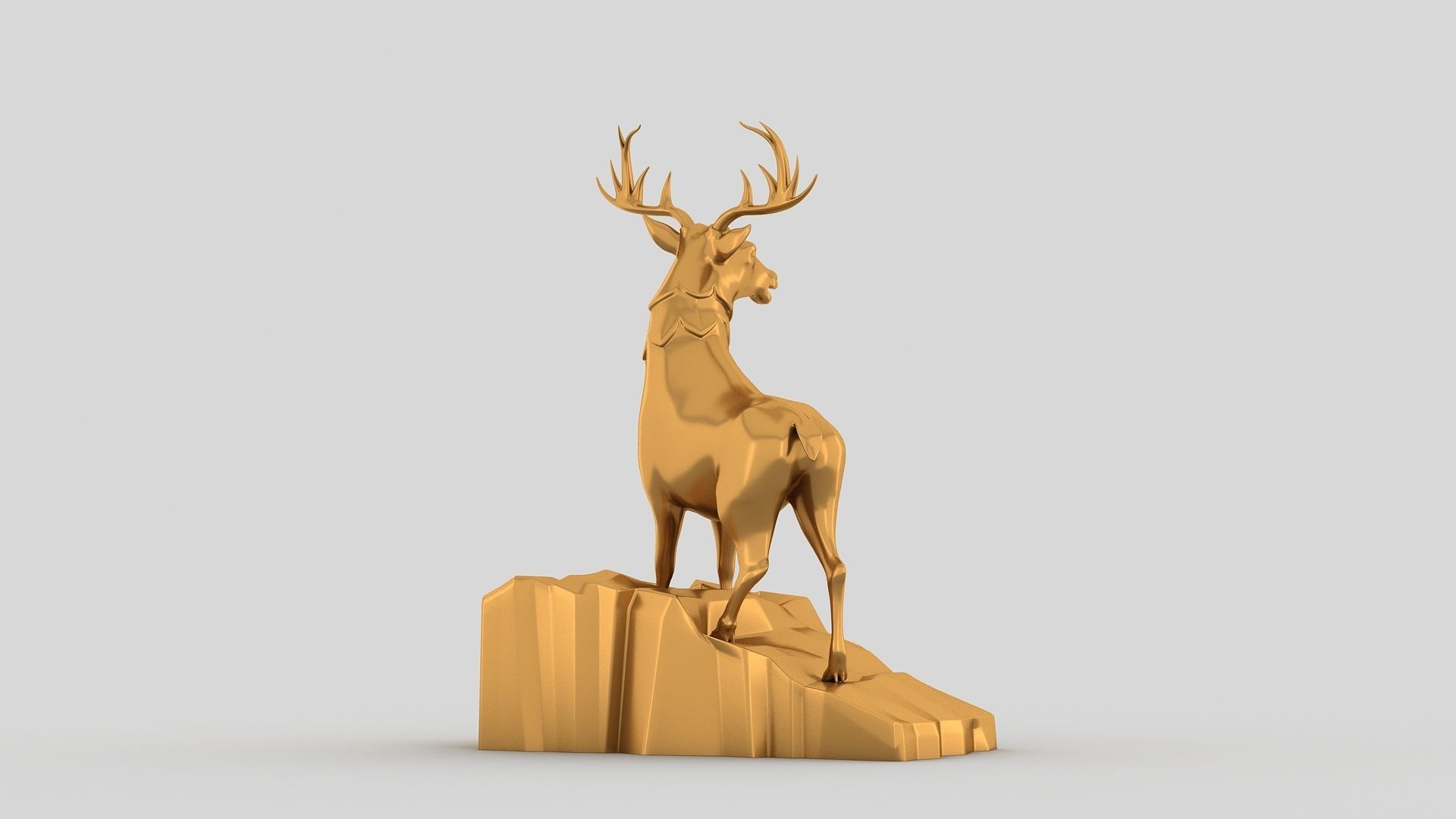 Reindeer gold deer 3D print model_9