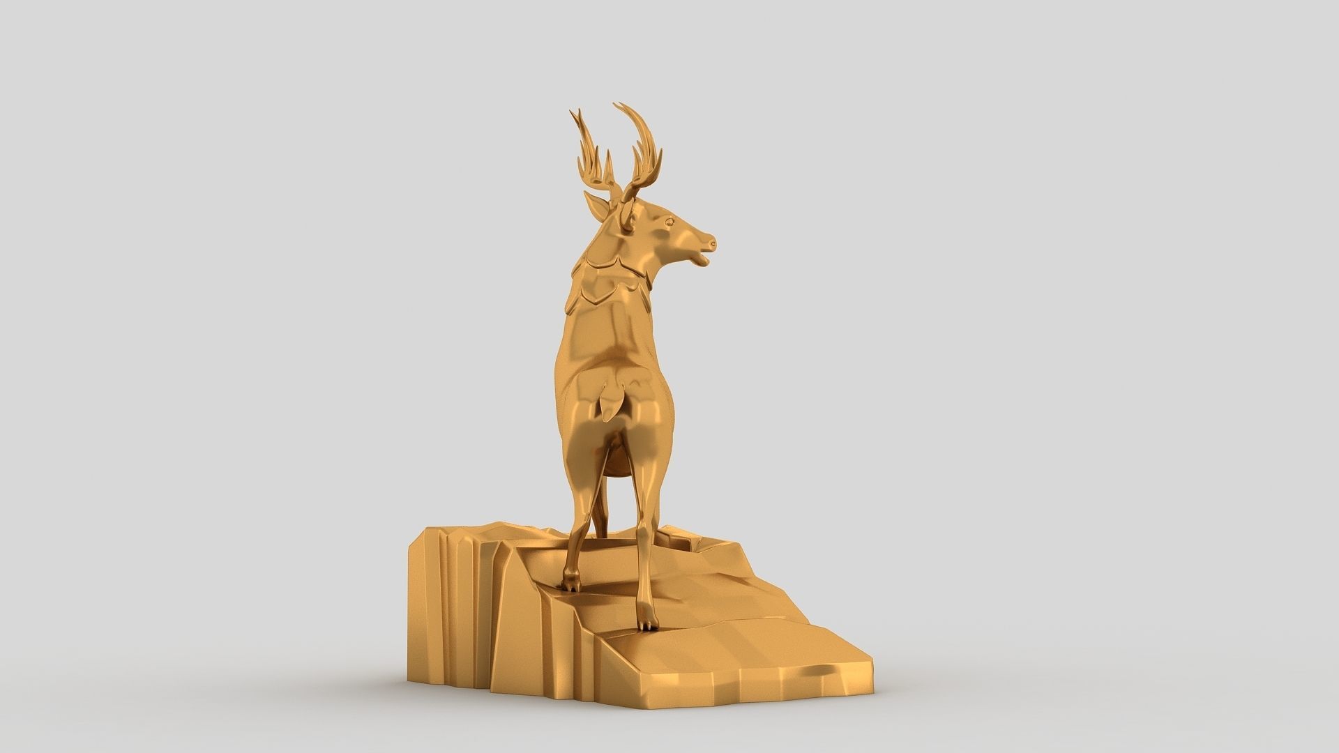 Reindeer gold deer 3D print model_5