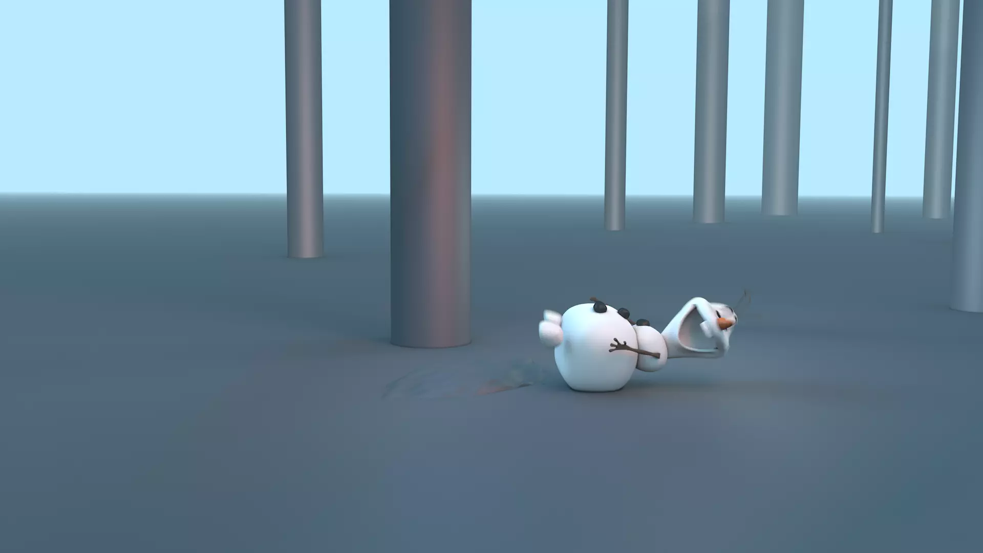 Rigged and animated Olaf-character 3D model