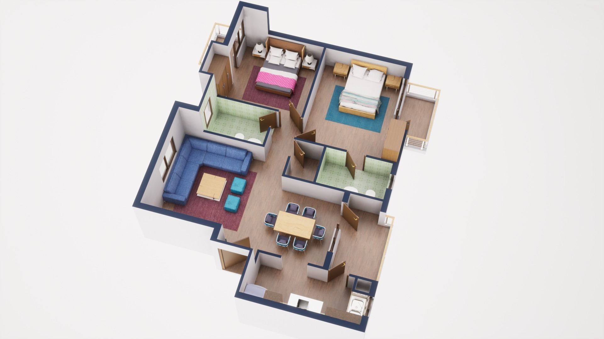 3D Floor Plan Model 37 3D model_2