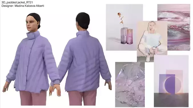 Clo3D ladies outwear outfit 3D model