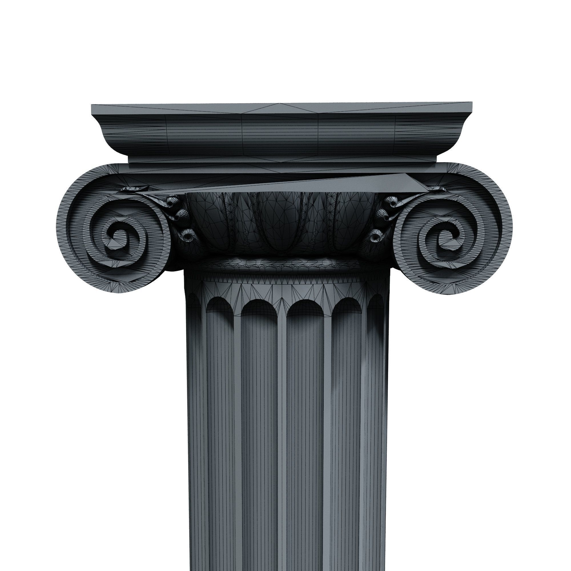 colomn golden column Low-poly 3D model_4