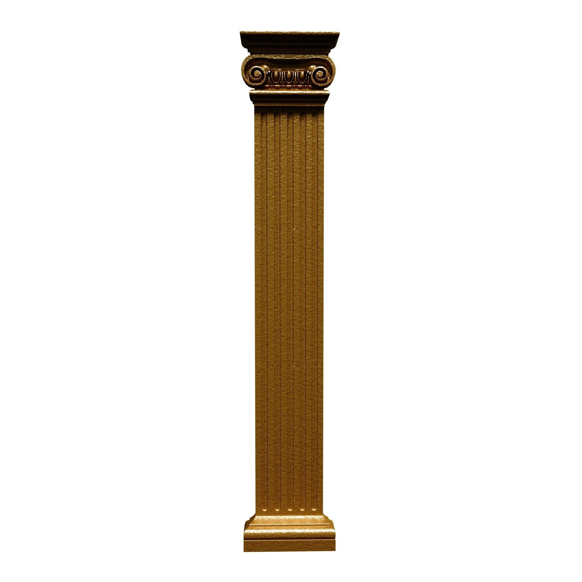 colomn golden column Low-poly 3D model_3