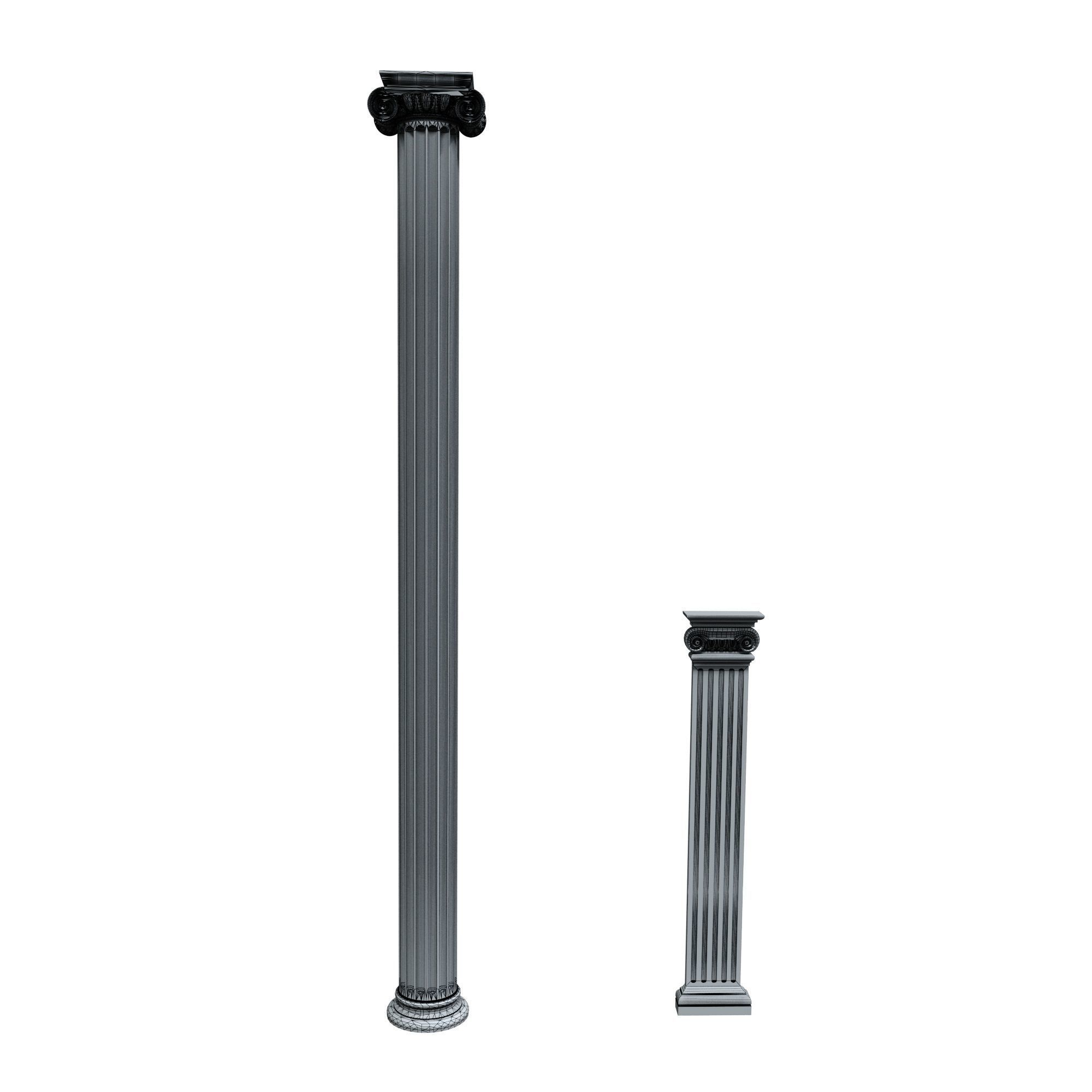 colomn golden column Low-poly 3D model_6