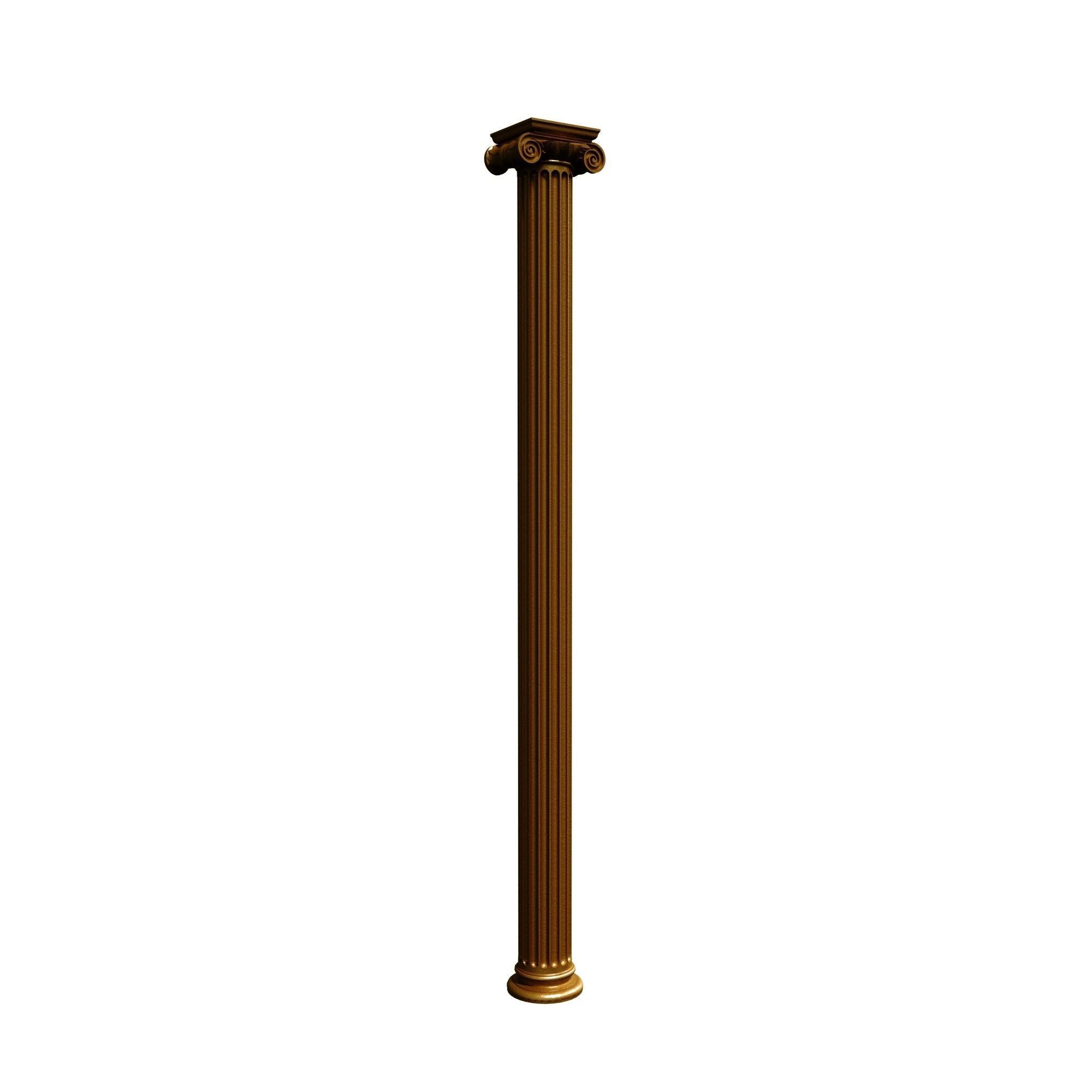 colomn golden column Low-poly 3D model_2