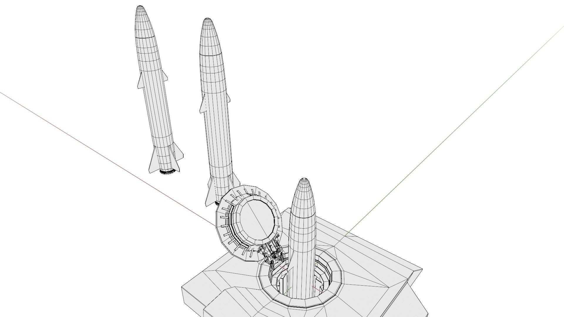 Missile with 2k pbr textures 3 variation Low-poly 3D model_11