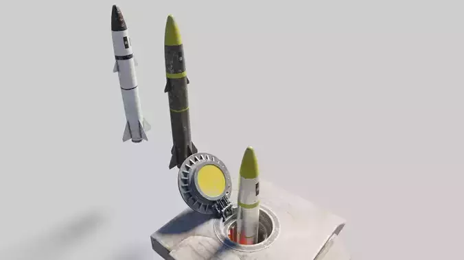 Missile with 2k pbr textures 3 variation