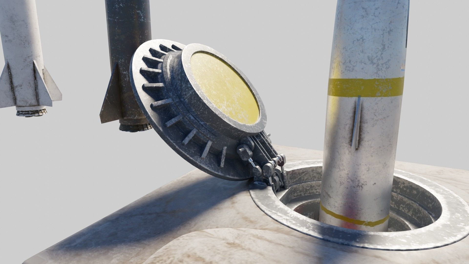 Missile with 2k pbr textures 3 variation Low-poly 3D model_4