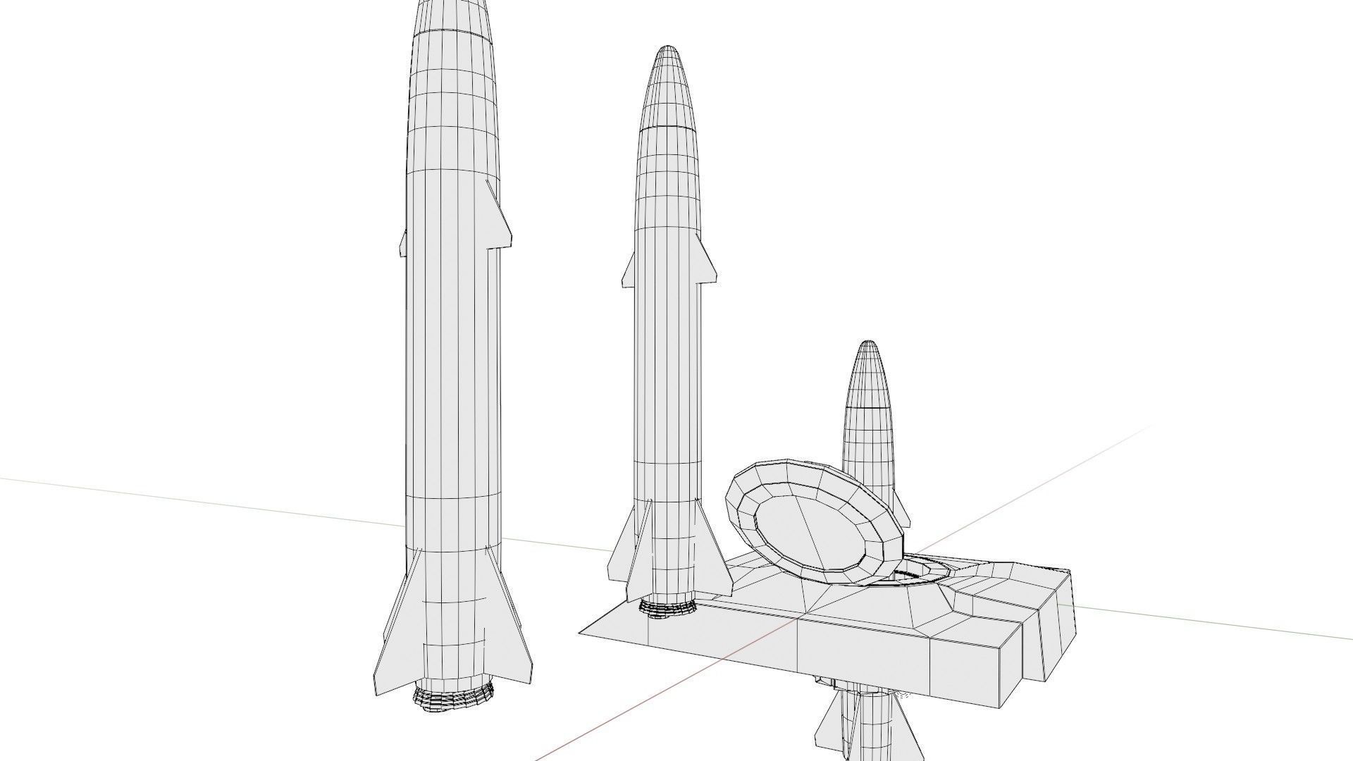 Missile with 2k pbr textures 3 variation Low-poly 3D model_12