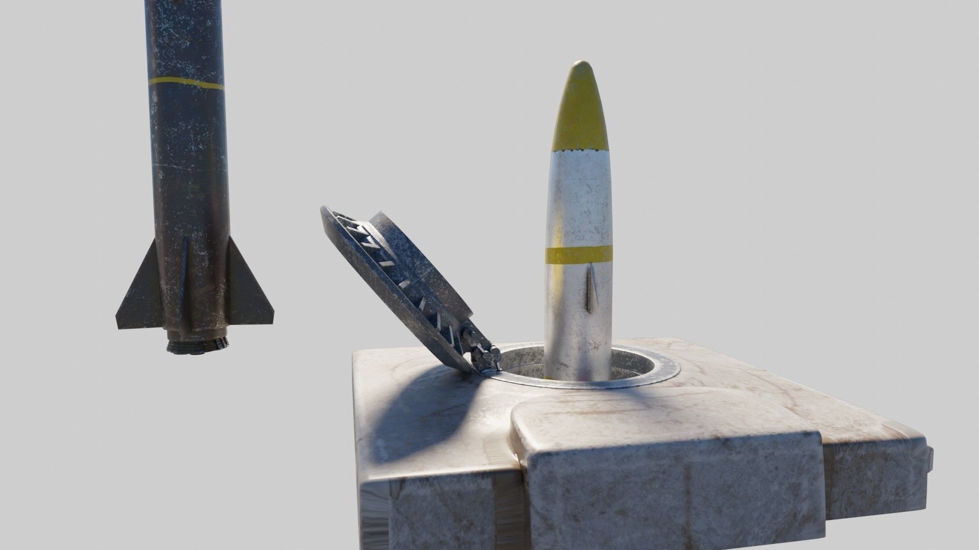 Missile with 2k pbr textures 3 variation Low-poly 3D model_3