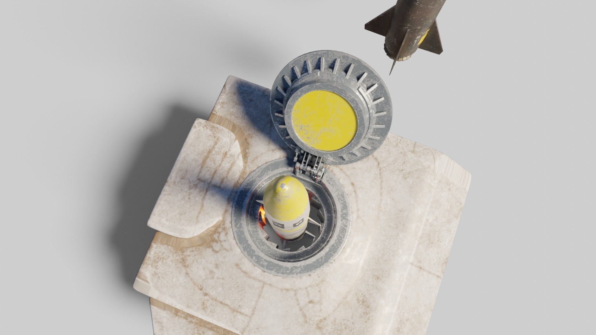 Missile with 2k pbr textures 3 variation Low-poly 3D model_5