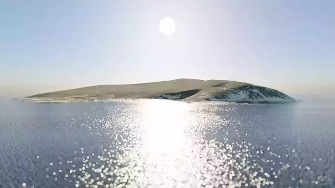 3D model of a Mediterranean island