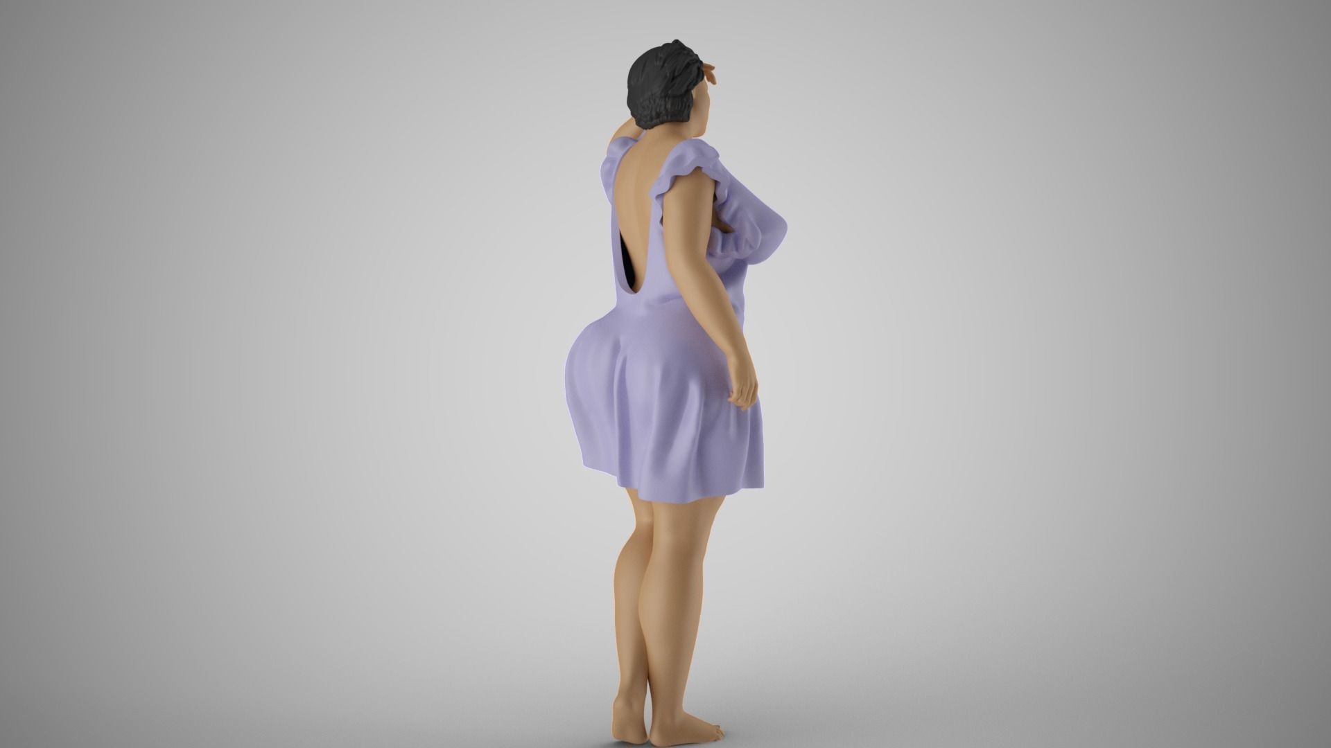 Fatigue 2 woman in dress 3D print model_6