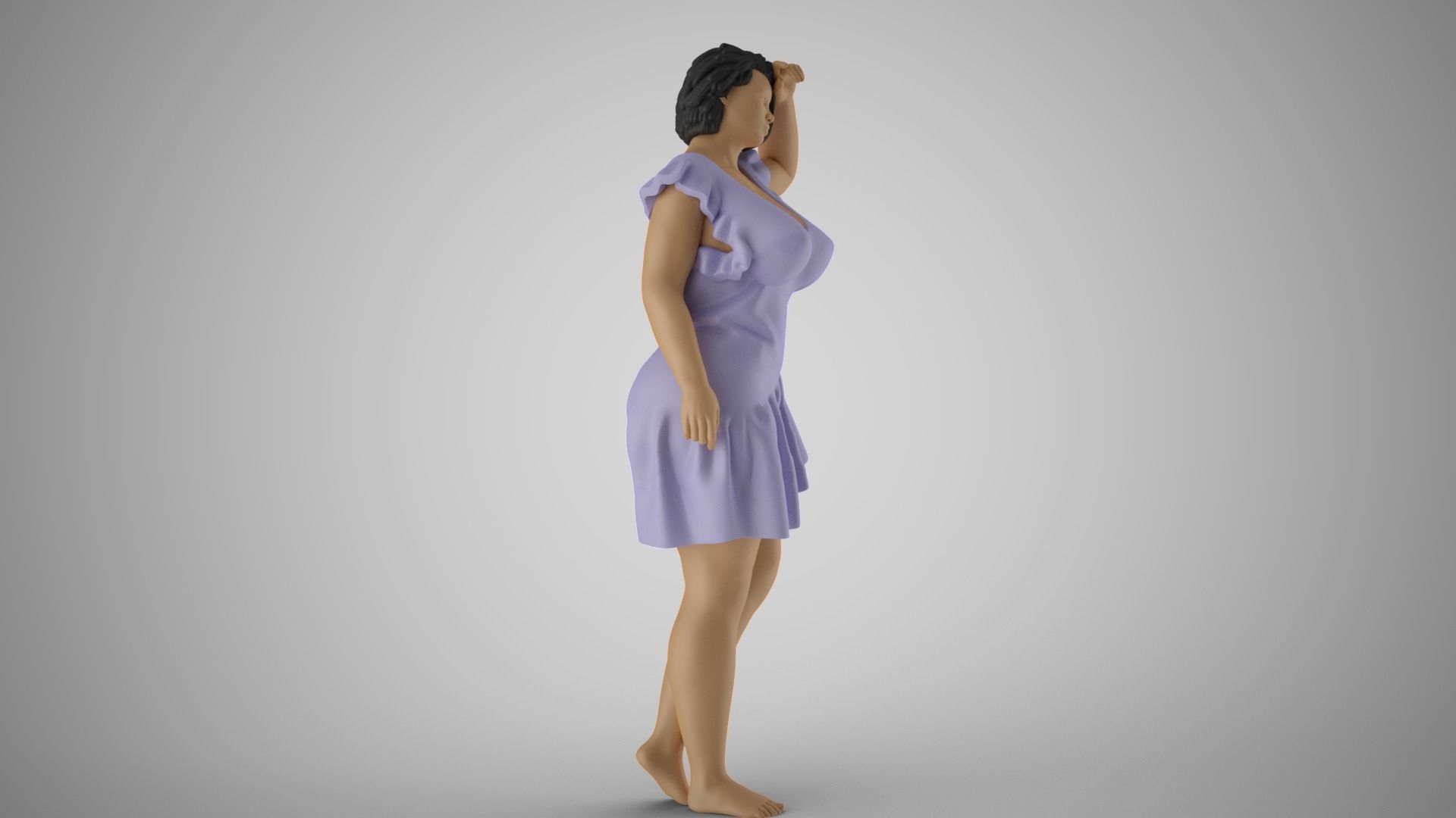 Fatigue 2 woman in dress 3D print model_5