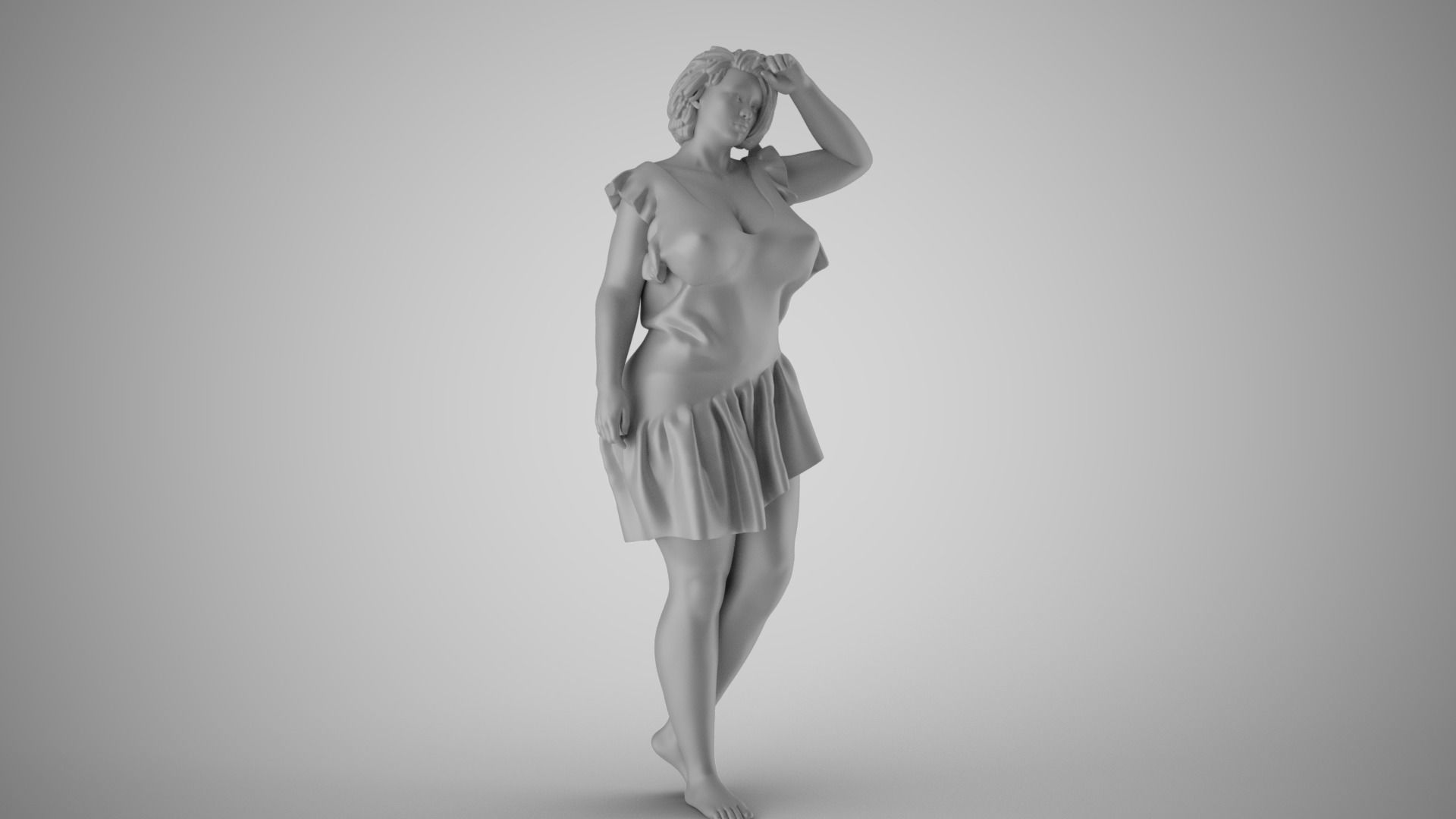 Fatigue 2 woman in dress 3D print model_3