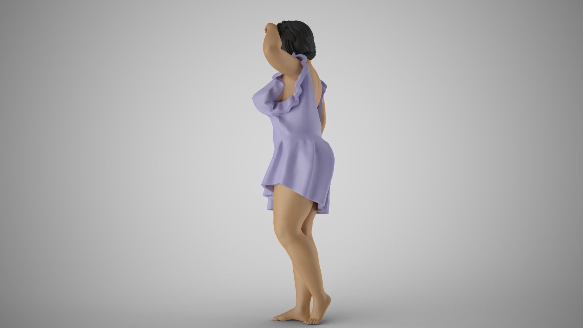 Fatigue 2 woman in dress 3D print model_9