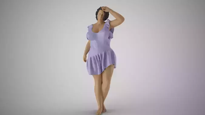 Fatigue 2 woman in dress 3D print model