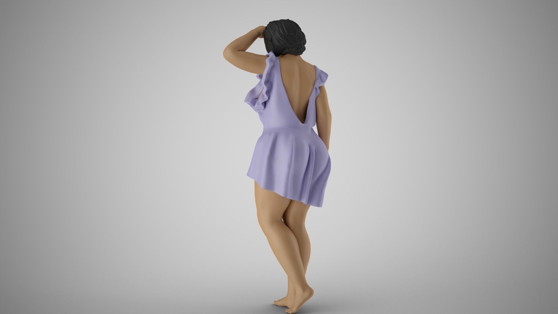 Fatigue 2 woman in dress 3D print model_8