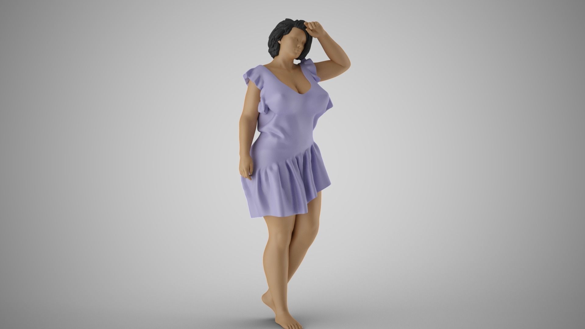 Fatigue 2 woman in dress 3D print model_4