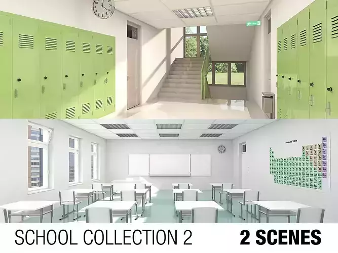 School Collection 2 lockers wall decal 