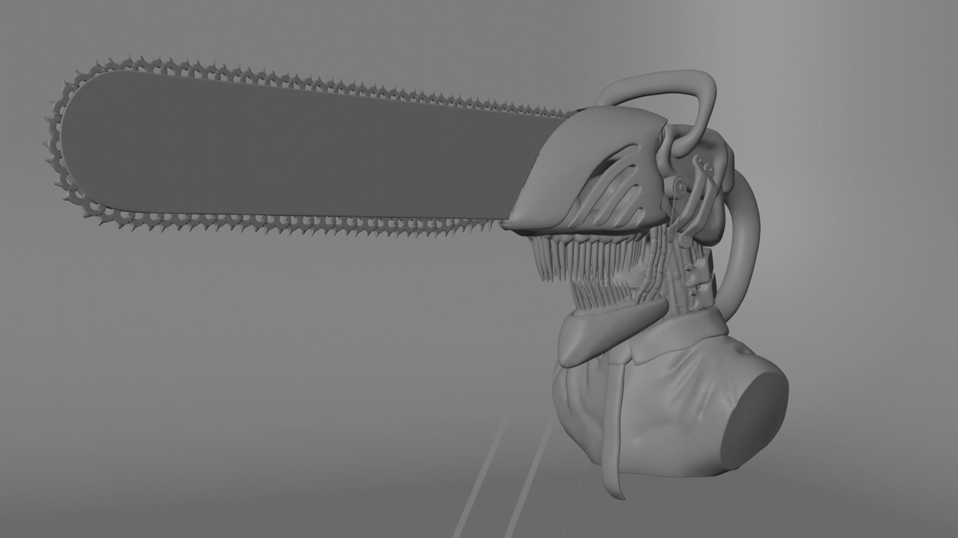 Chainsaw Man Bust 3D Model 3D model_16