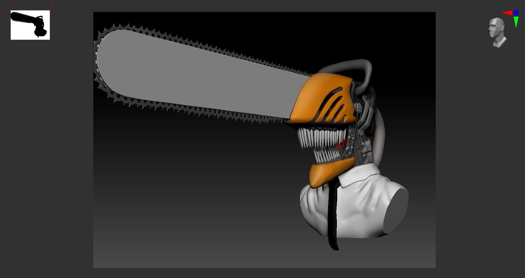Chainsaw Man Bust 3D Model 3D model_18