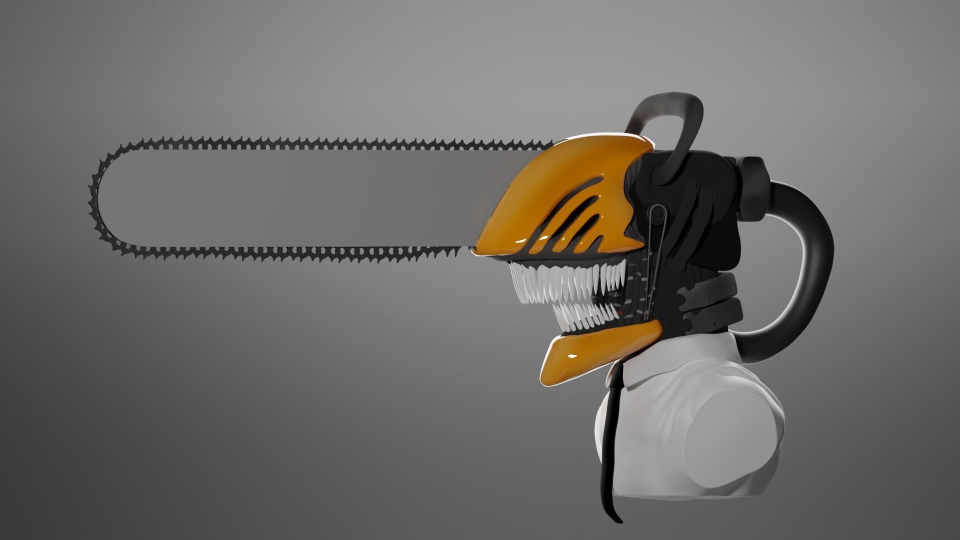 Chainsaw Man Bust 3D Model 3D model_3